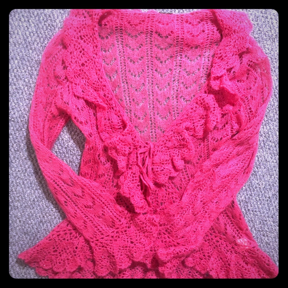 Free People crochet cardigan, size Small